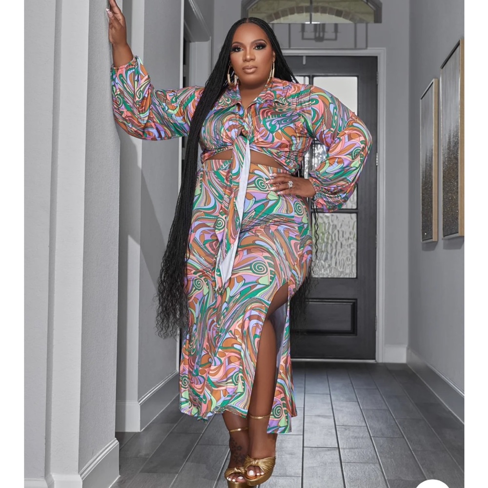 Sexy 2pc Crop top & Skirt Set